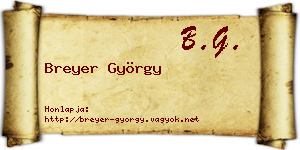 Breyer György névjegykártya
